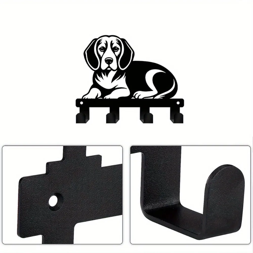 CIFBUY Metal Beagle Dog Wall Hook Cute Key Rack Hat Ribbon Holder for Hallway Office Kitchen Bathroom Porch Home Decor