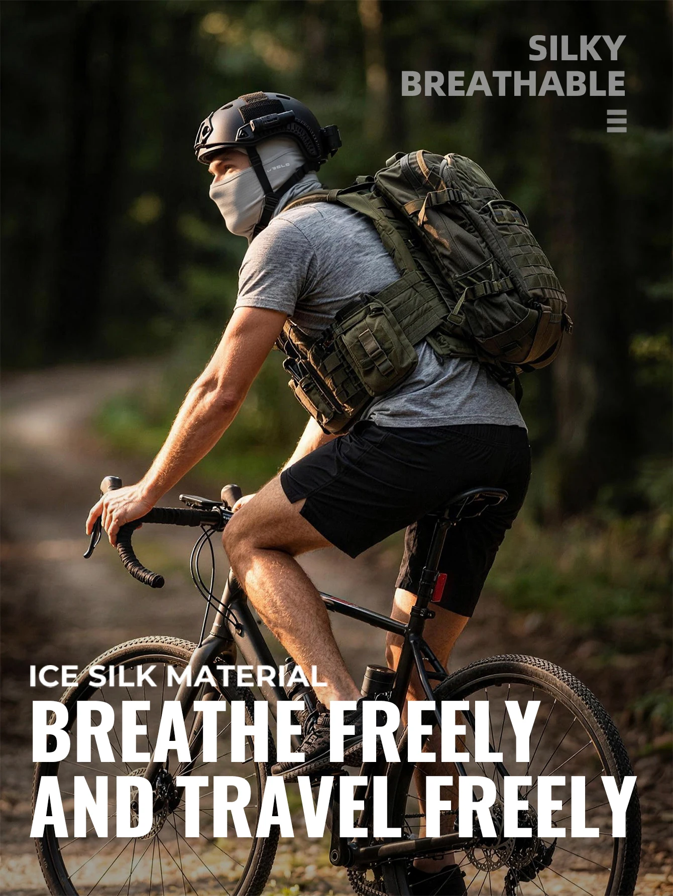 WRELS Sommer-Skimaske aus Eisseide, Kühlende Balaclava, Shiesty-Maske mit UV-Schutz, Atmungsaktive Vollgesichtsmaske für Radfahren und Motorradfahren – Detail 9