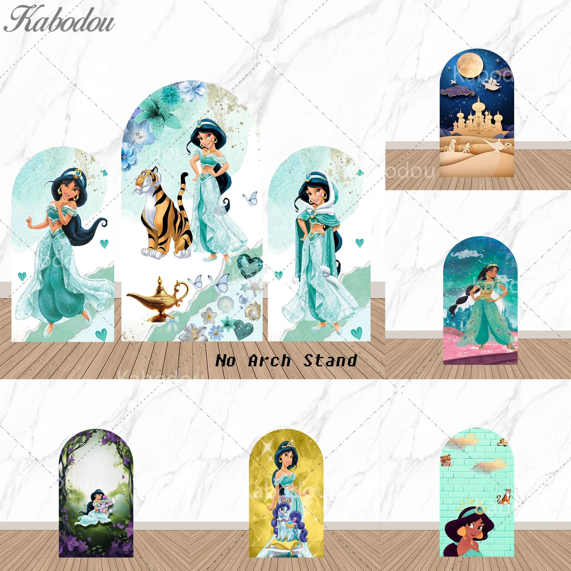 

Aladdin Jasmine Arch Background Baby Shower Decor Princess Photo Girls Birthday Party Banner Photography Backdrop Poster Covers