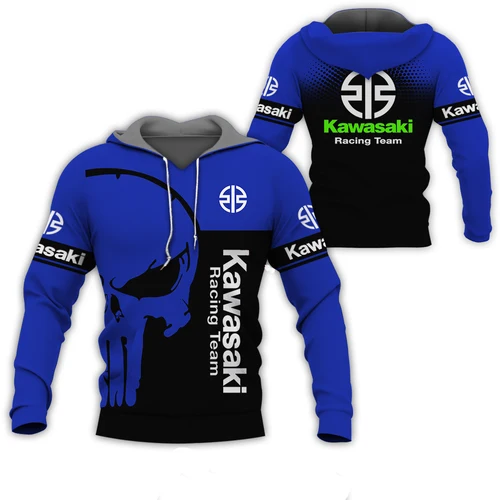 Imagen 2 del producto 2024 primavera y otoño Kawasaki Ninja motociclismo jersey todoterreno deportes extremos aventura Sudadera con capucha Unisex