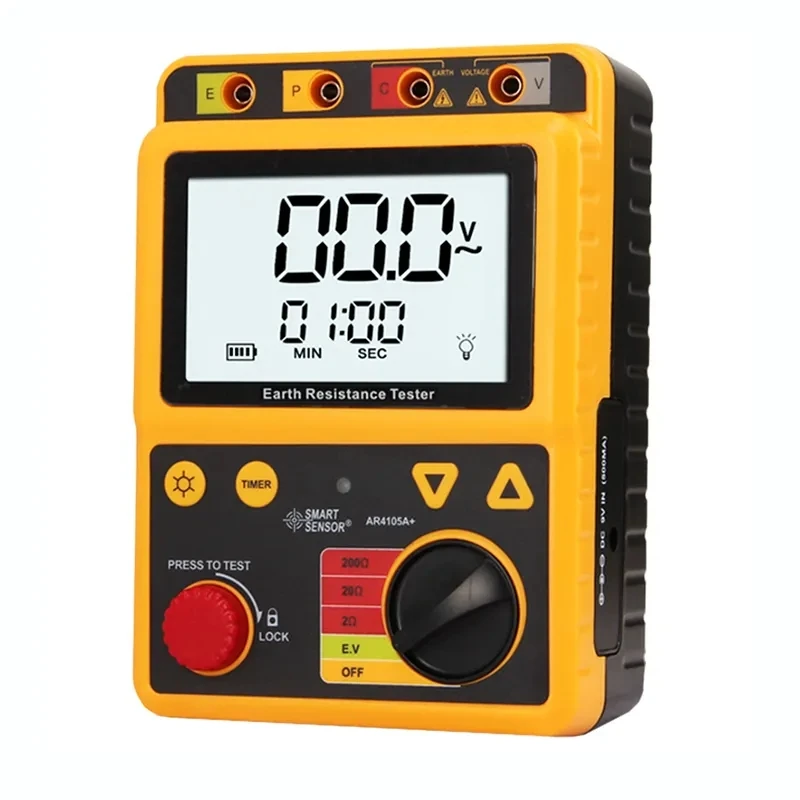 AR4105A + probador de resistencia de tierra con pantalla Digital, dispositivo de mano de 200 Ohm