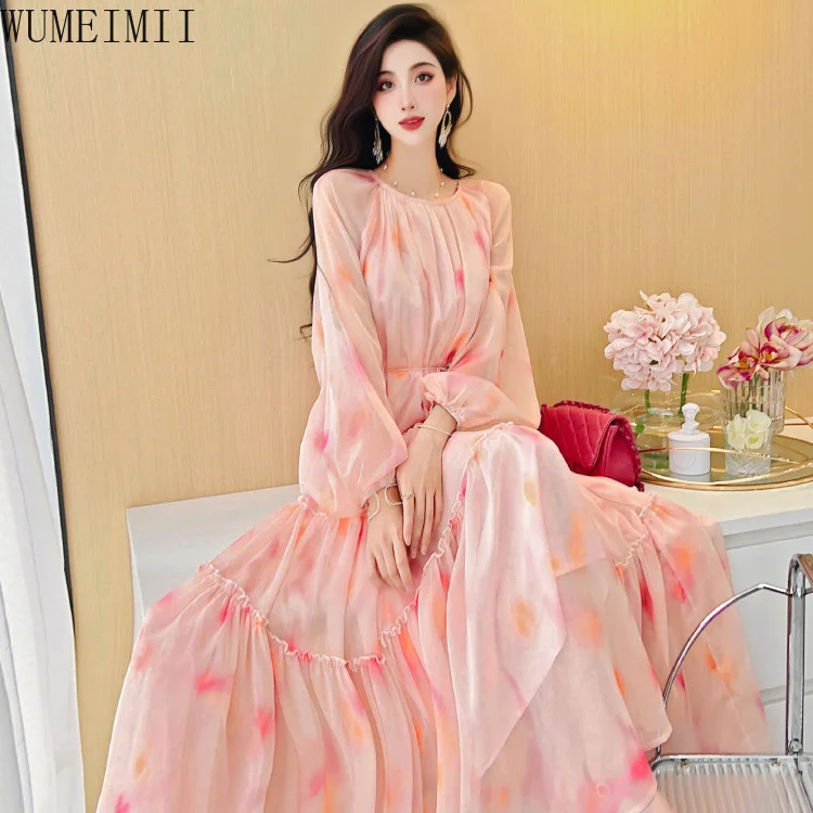 

high-end French celebrity floral dress 2025 spring and summer new femininity high-end light luxury super fairy dress