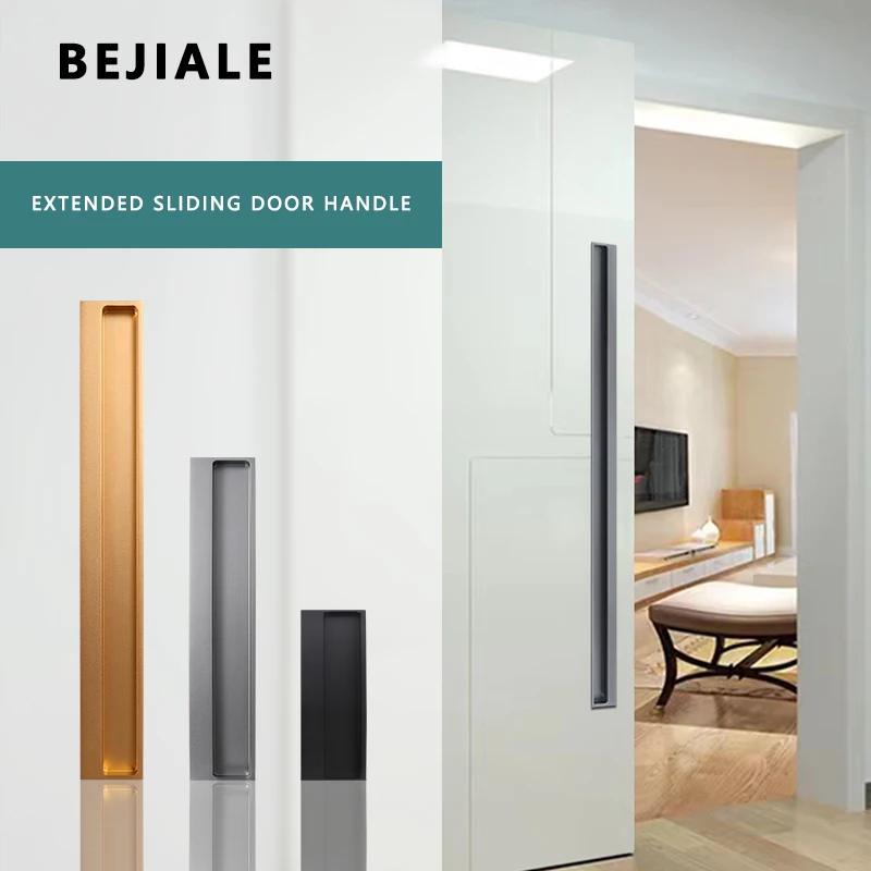 Modern Push-Pull Kitchen Sliding Door Barn Door Handle Built-in Flat Door Folding Door Cabinet Clasp Handle Concealed Built-in