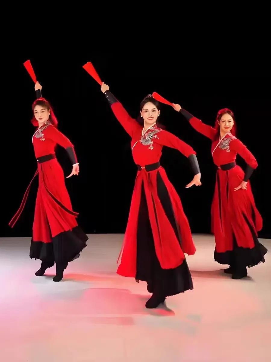 Classical Tai Chi Sword Performance Costume Fan Sound Drumming Ancient Chinese Martial Arts Outfit Female Stage Performance Wear