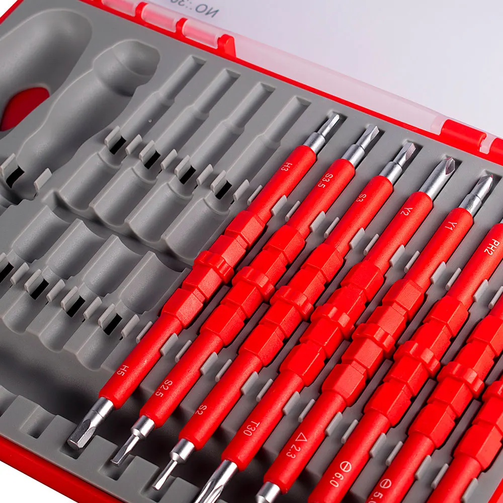 Electrician Repair Tools Kit 8/14 Pcs 1000V Changeable Insulated Screwdrivers Set Magnetic Slotted Phillips Pozidriv Torx Bits