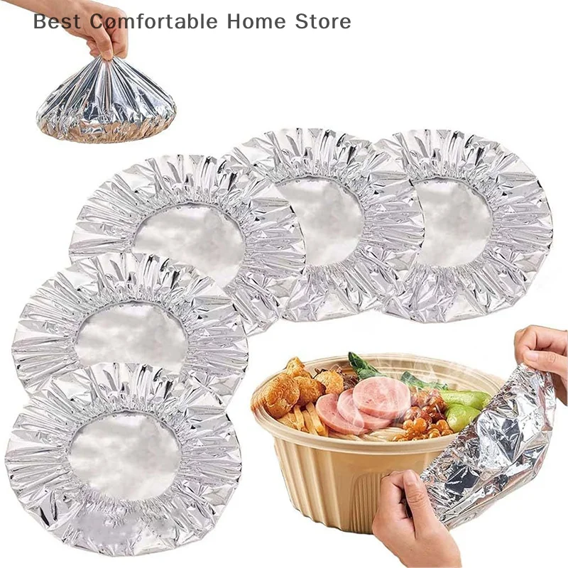 20/100PCS Repeatable Aluminum Foil Insulation Covers - Eco-Friendly Kitchen Food Covers For Bowls & Dishes Storage For Kitchen