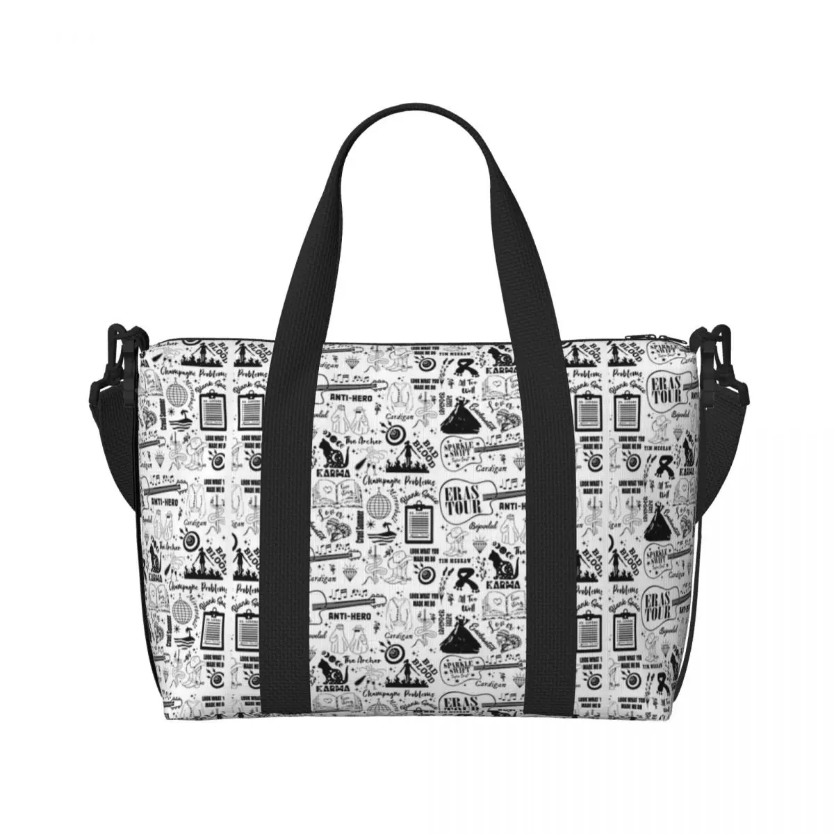 Taylor-Swift-Eras Tour - Pattern Doodle Weekend Gym Yoga Luggage Bags Men Women Sport Crossbody Bag Travel Handbag