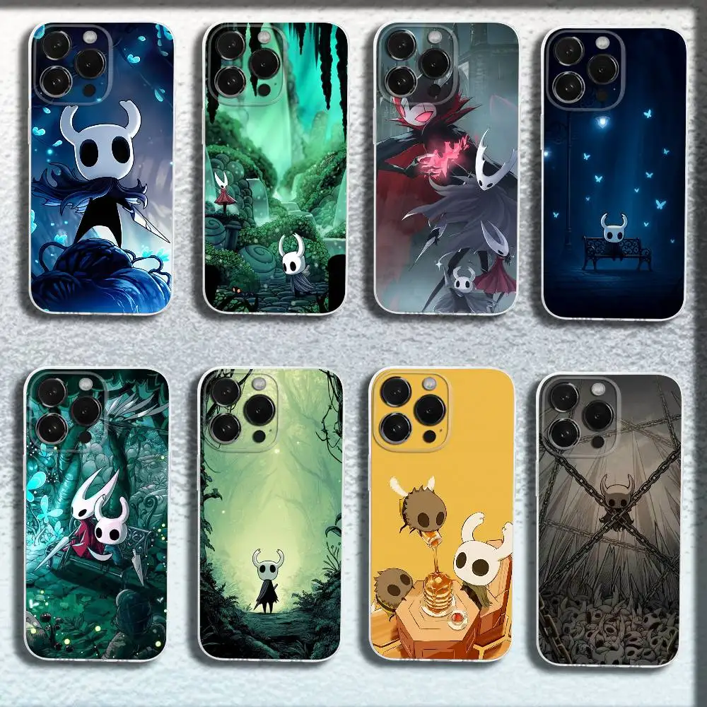 

Game H-Hollow K-Knight Phone Case For iPhone 17,16,15,14,13,12,Pro,Max,Plus,E,SE4,Air,Mini Transparent Cover