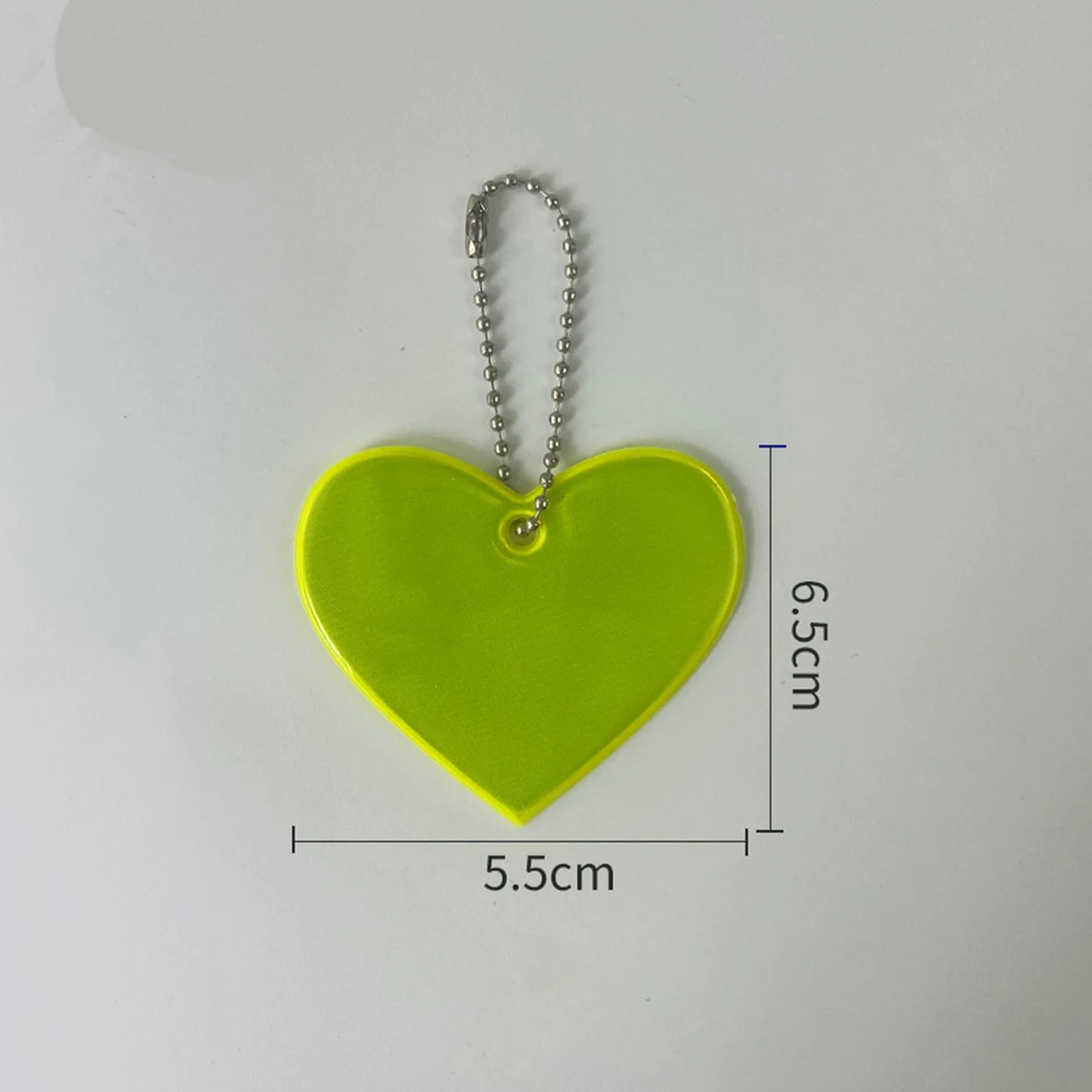 Safe Reflective Keychain For Bag Backpack Pendant Heart Ornaments Reflectors For Things Adults Children Night Safety Accessories