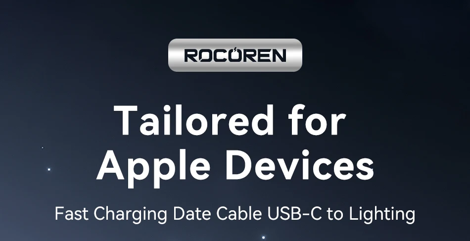 Rocoren PD 27 W USB-C-Beleuchtungsdatenkabel für iPhone 14 13 12 11 Pro Max Schnellladung 2,4 A USB2.0-Datenkabel für iPad Pro Wire – Detail 1