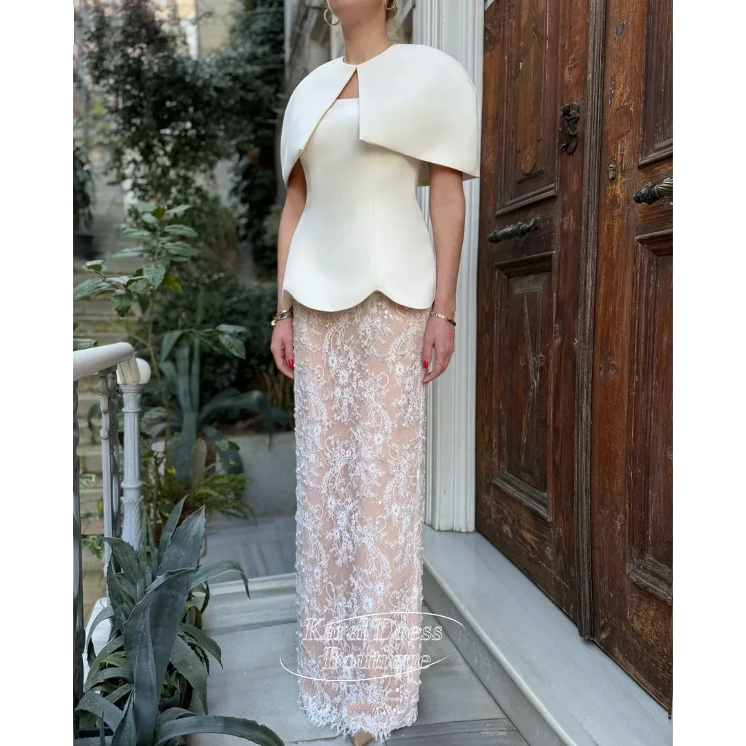 

Дубай индивидуальный комплект из двух предметов с белой шалью, атласные халаты без бретелек, кружевные вечерние платья длиной до пола, платье для выпускного вечера с бисером