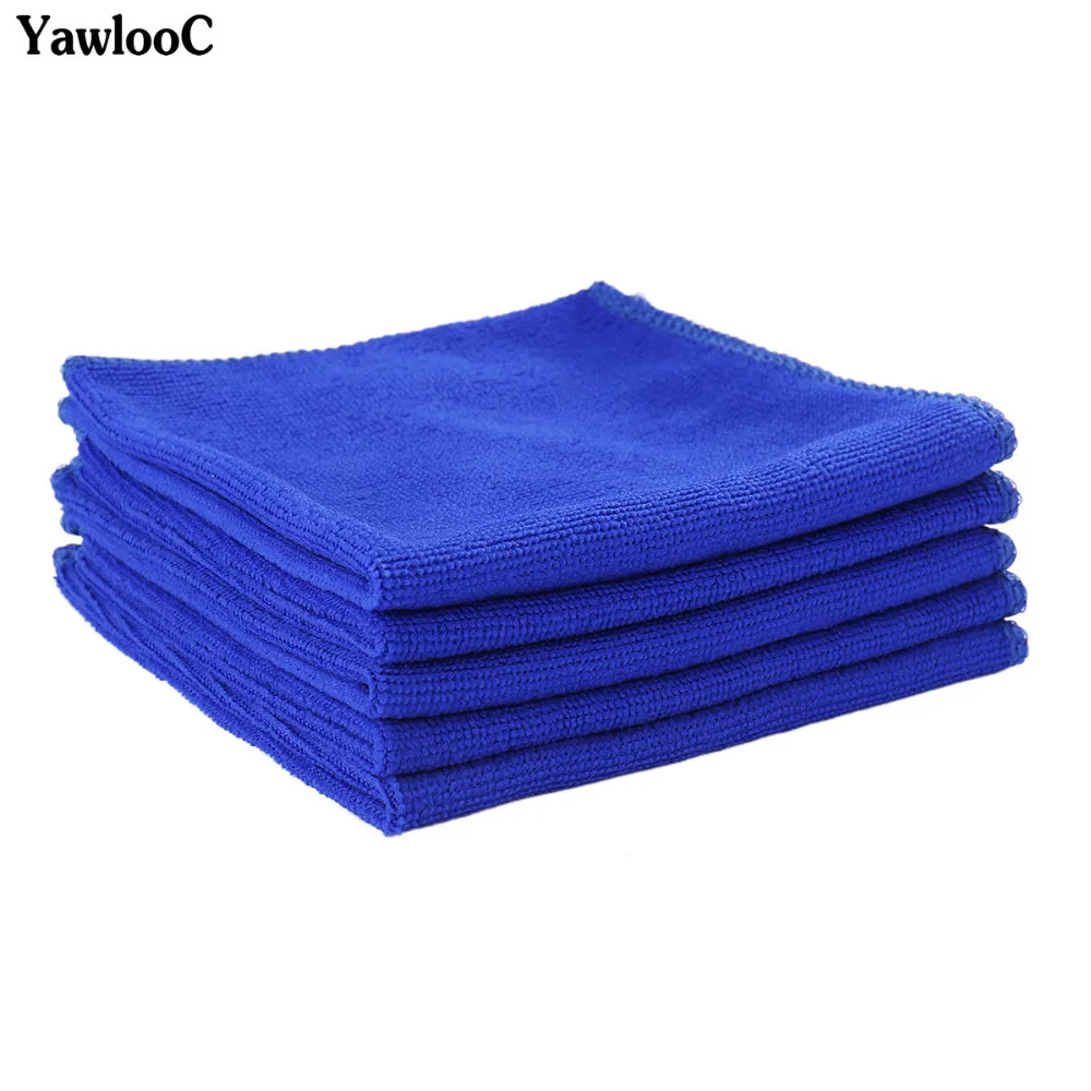 

5pcs/lot 30*30cm Microfibre Cleaning Auto Soft Cloth Washing Cloth Towel Duster Blue Soft Absorbent Wash Cloth Car Auto Care