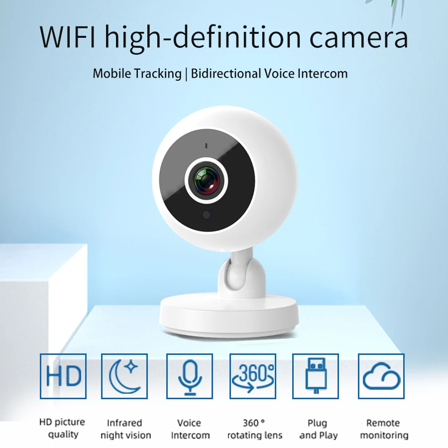 

Intelligent Security Camera 1080P Wireless Camera Home Security Monitoring Camera Baby Monitor IP Camera Audio Recorder