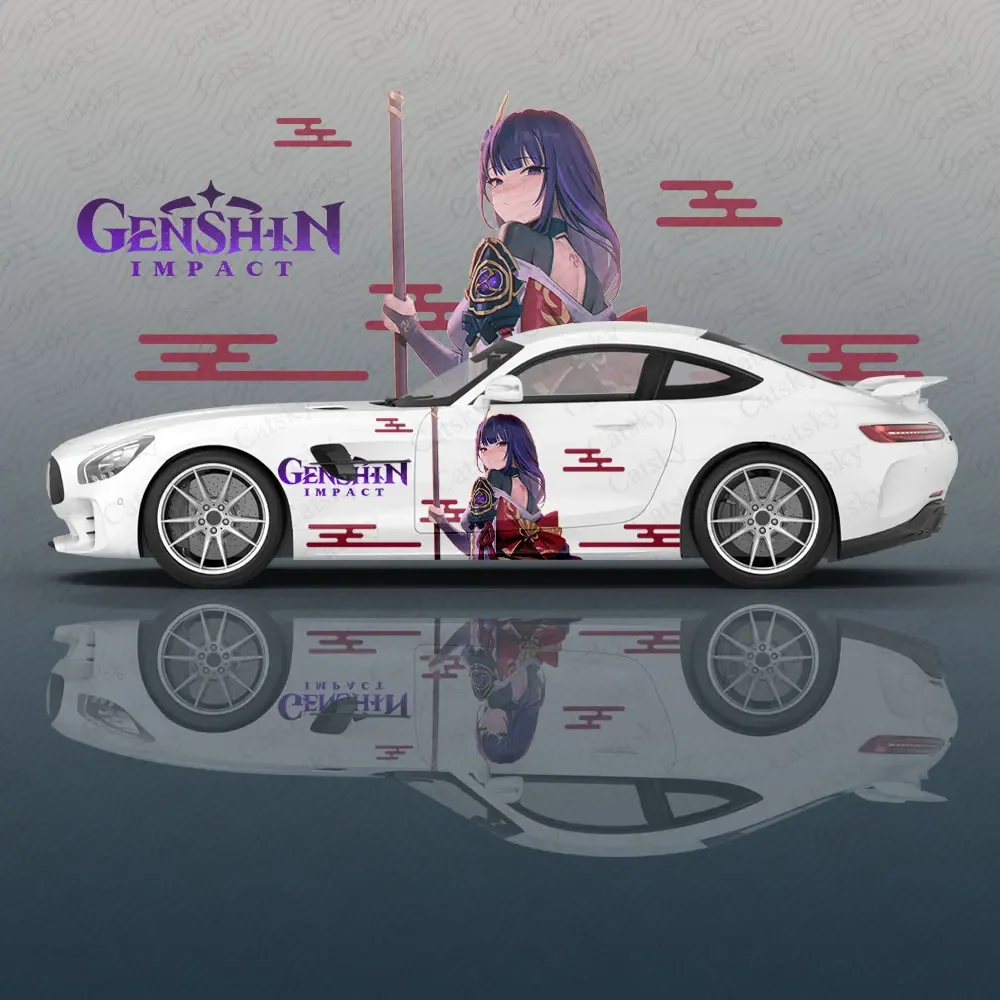 Raiden Shogun Genshin Impact animal Car Decal Protective Film Vinyl Racing Side Graphics Accessories Spray Paint auto Stickers