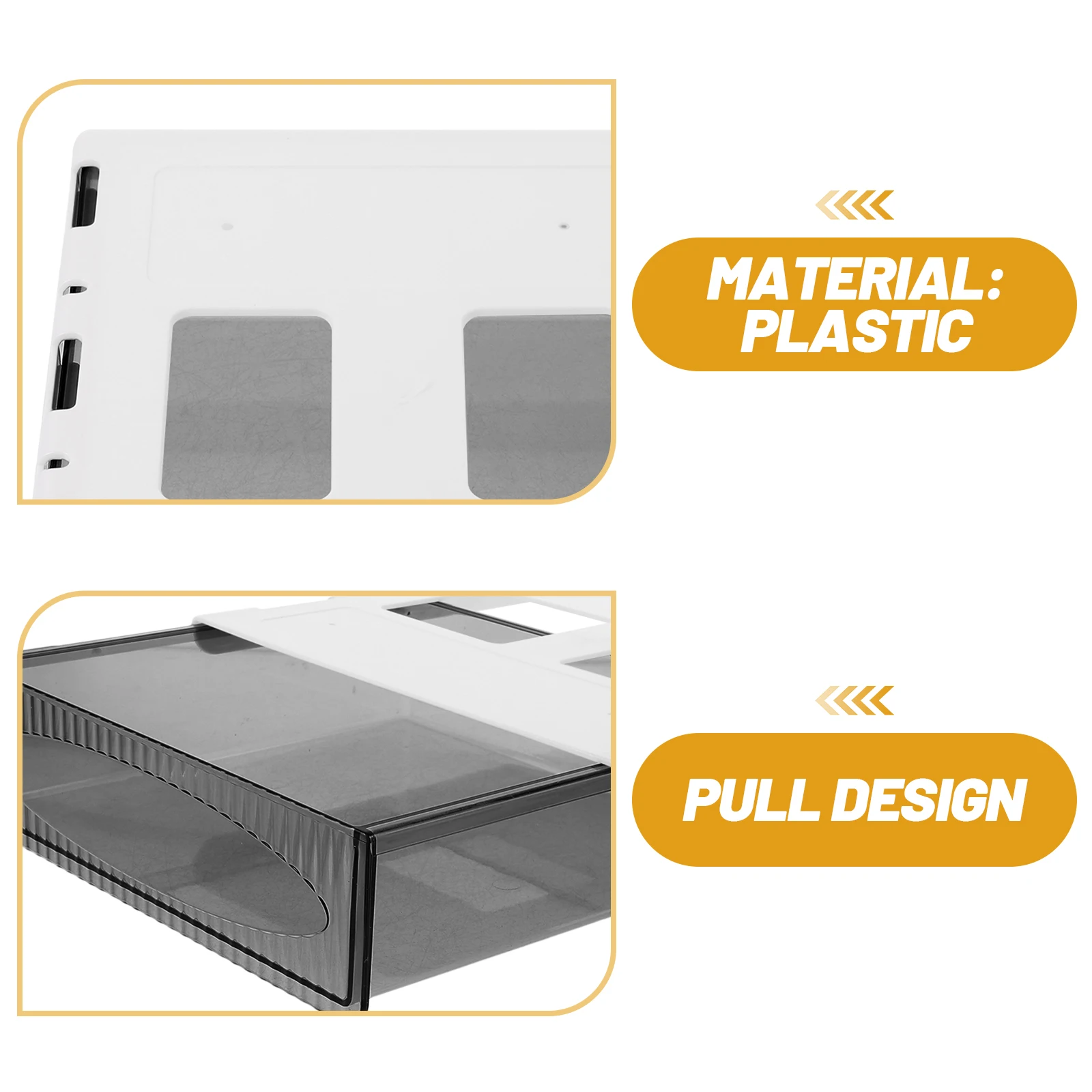 

2pcs Under Desk Drawer Rack Hidden Storage Organizer Desktop Shelf Plastic Hanging Drawer for Office Supplies Home Remote