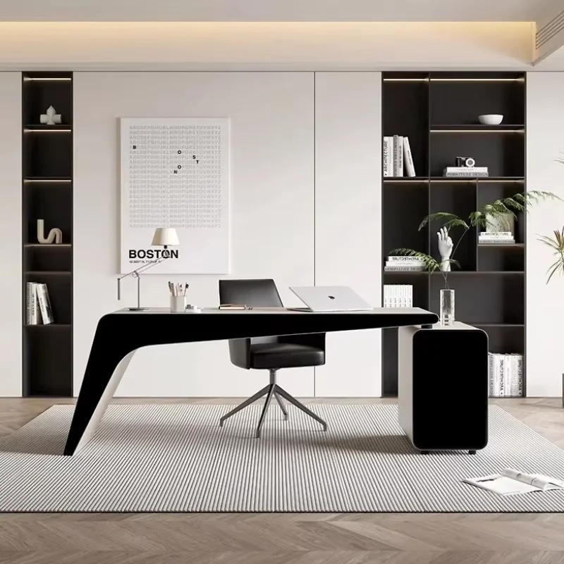 Designer Asthetic Office Desk Manager Boss Cabinet High Quality Office Desk Wood Long Unusual Drawers Escritorio Furniture