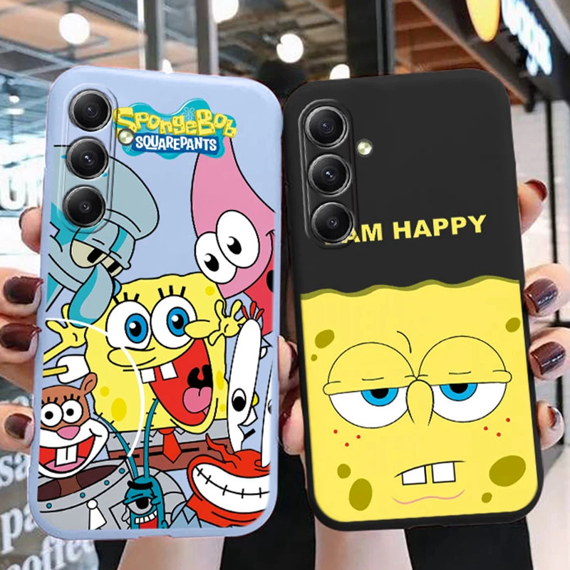 Funny Cartoon SpongeBob SquarePants Phone Case for Samsung Galaxy A14 A 14 5G Cute Patrick Star Soft TPU Silicone Back Cover