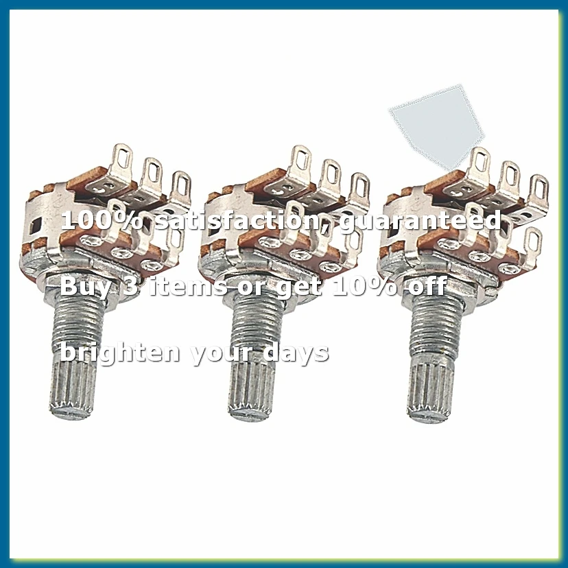 3 Pcs Double Balance Stacked Knurled Stalk Guitar Volume Tone Control Pots Potentiometer MN25K Switch