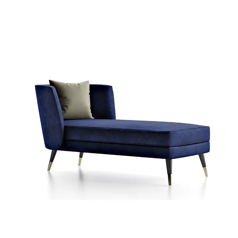 NEW in 2022 Modern living room sofa bed navy blue velvet chaise lounge