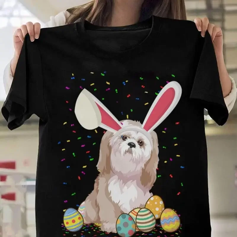 Shih Tzu Dog Ear Easter Eggs Happy Day T Shirt Sw