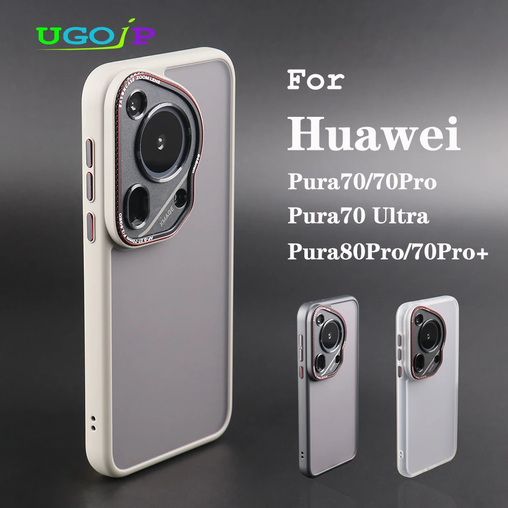 

UGOjP For Huawei Pura 80 Pro Pura 70 Ultra 70 Pro Matte Phone Case With Camera Lens Protection Frame PC Frosted Protective Cover