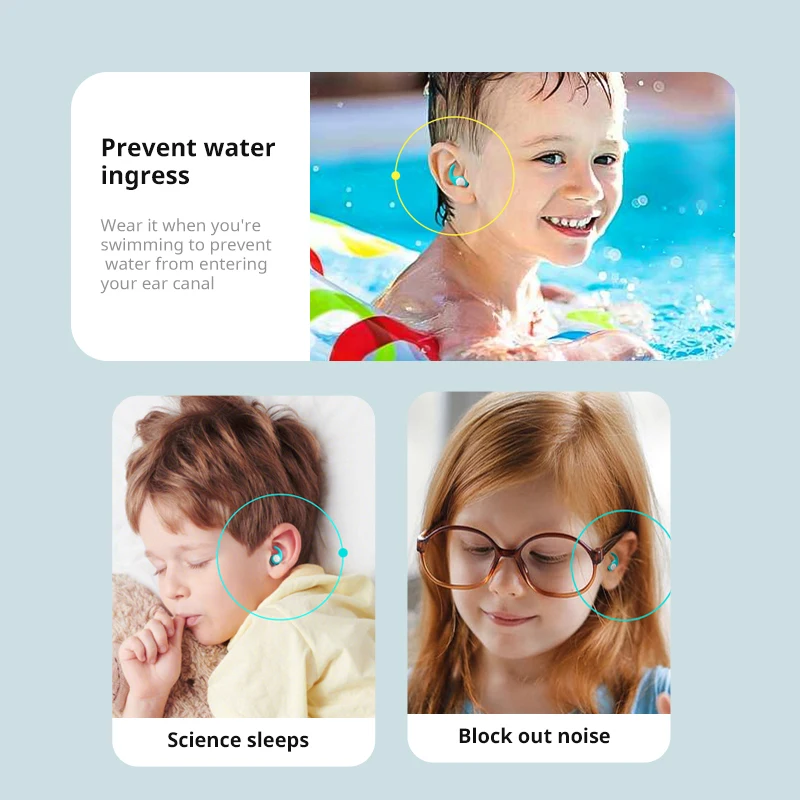 Noise Reduction Earplug Ear Protection Plugs Soft Nano Silica Sleeping Gel Comfortable Earplug Waterproof Travel Work Swimming