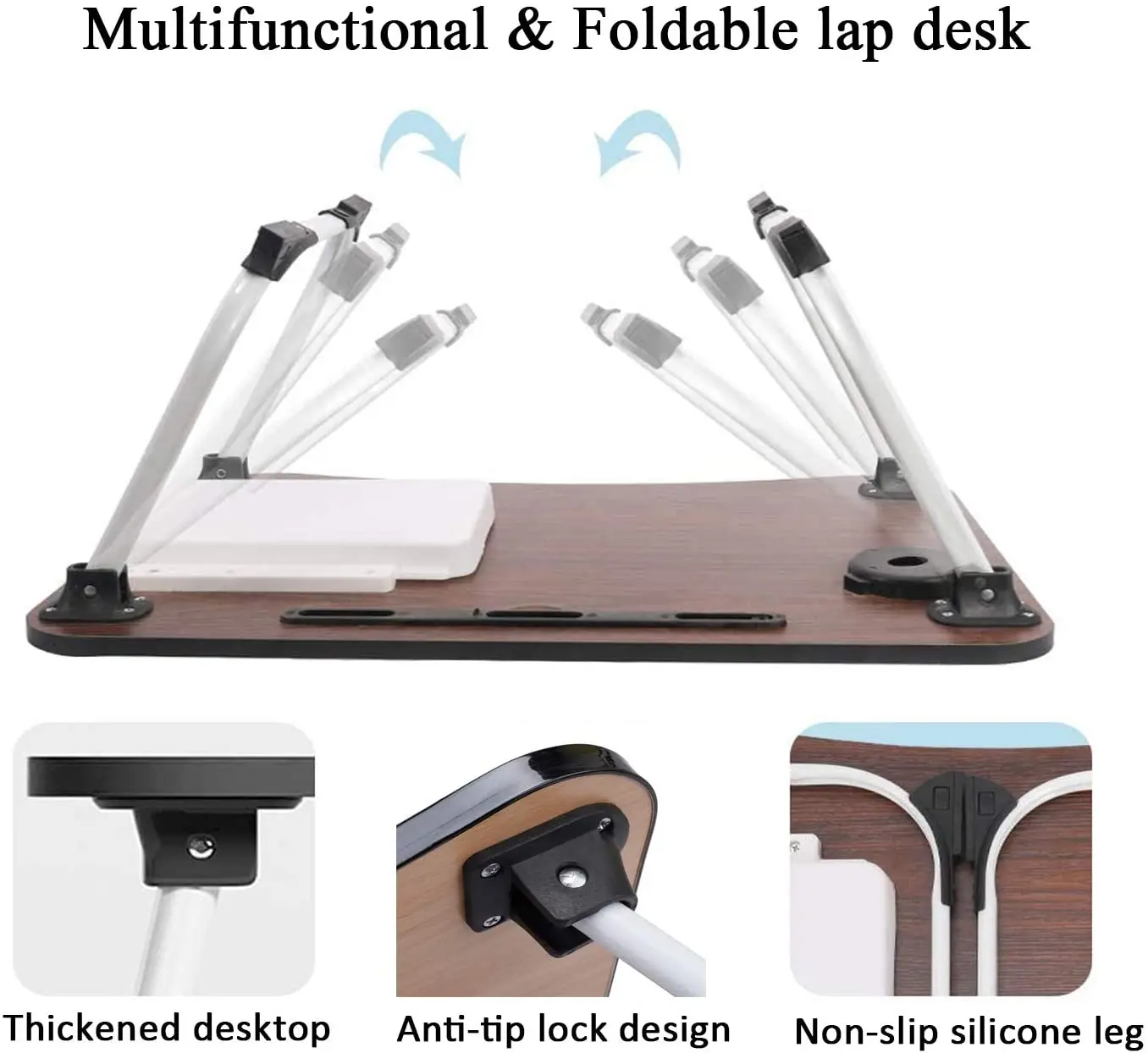 Portátil dobrável portátil suporte para portátil mesa de estudo lapdesk de madeira dobrável mesa do computador para tv cama sofá chá servindo bandeja