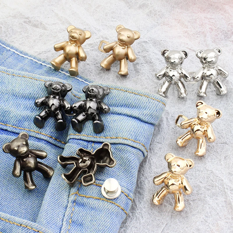 Nail-free Jeans Bear Waist Buckle Waist Closing Artifact Invisible Snap Button Removable Tightening Waistband Button Pant Adjust