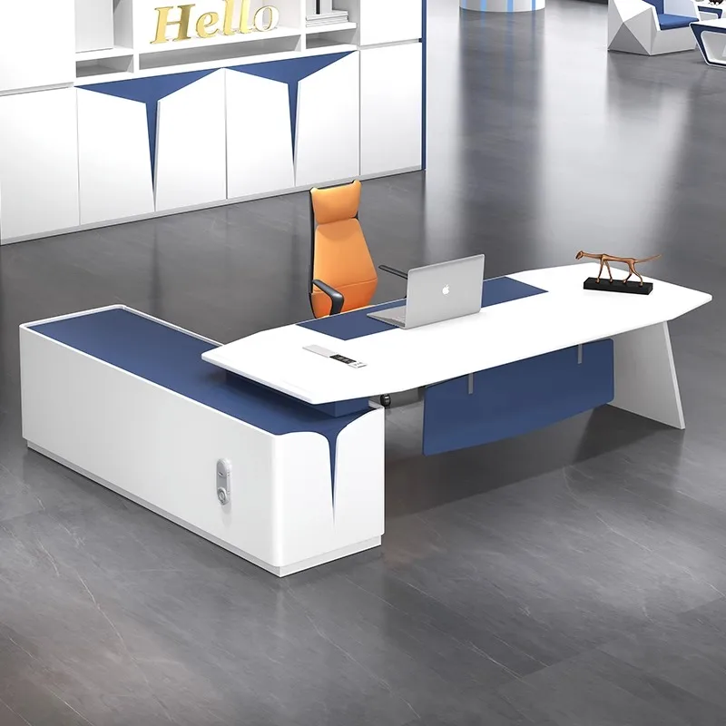 Design sense baking paint desk, high-end creative technology style, simple modern desk and chair combination