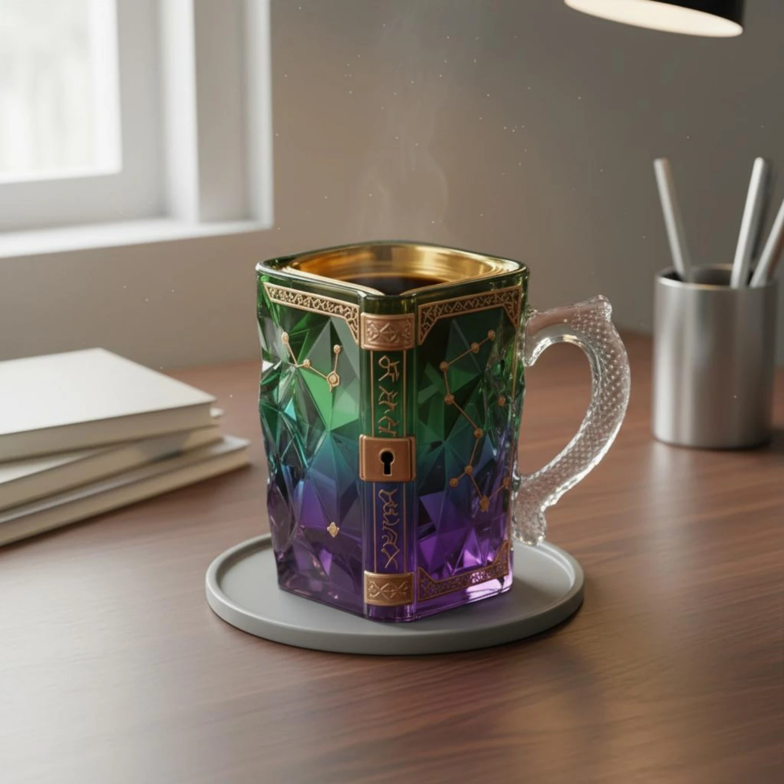 Enchanted Spell Mug Creative Design Fantasy Book Mug Desk Ornament for Gift Buyers