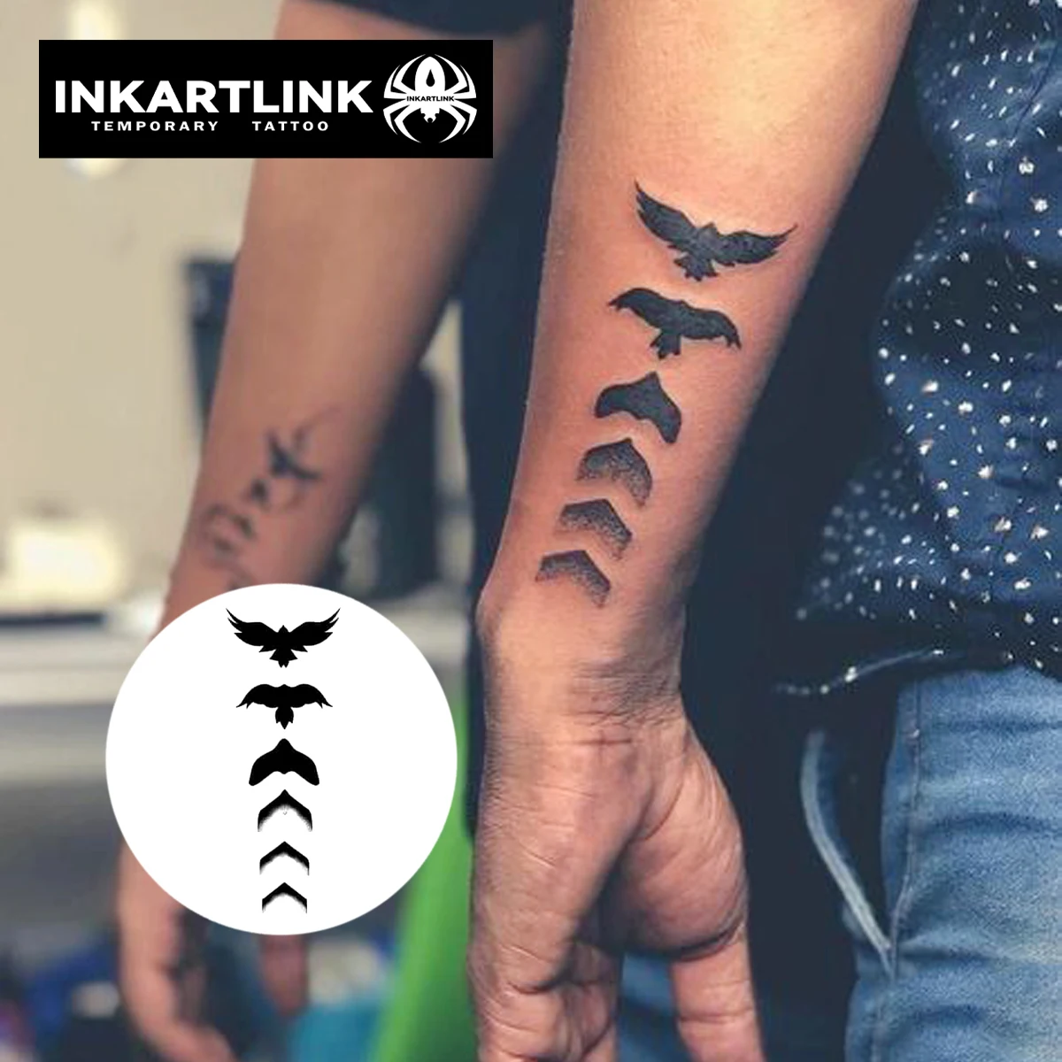 Bird Temporary Tattoo,Lasts To 15 Days New Technology Magic Waterproof Semi Permanent Sticker.