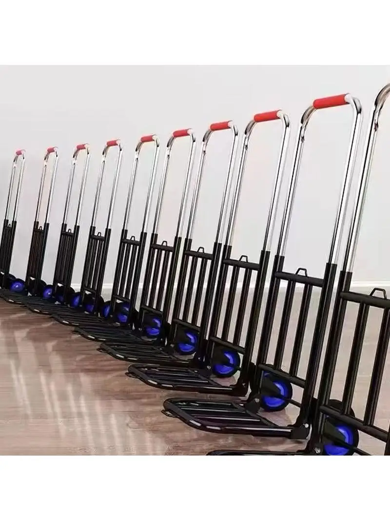 ポータブル手引きショッピングカート商品配送用手押しショッピングカート小型荷物カート便利な家庭用ツール