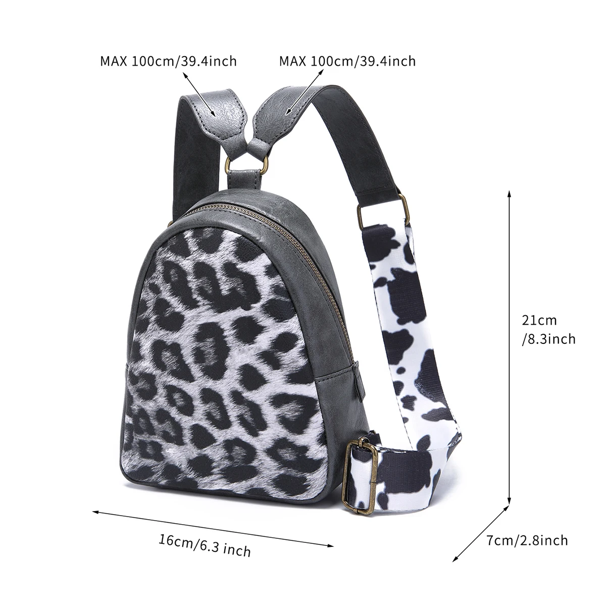 Leopard Pattern Fashion Backpack Backpack Purse for Women Purses PU Leather Backpack Shoulder Bag Casual Backpack