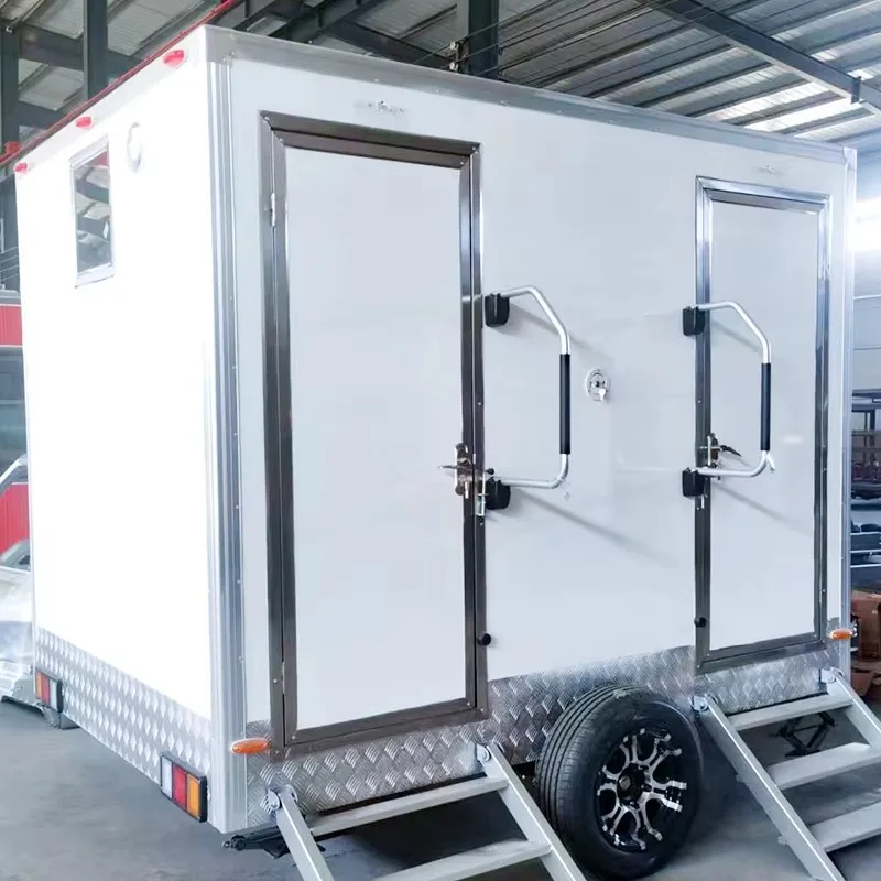 Customized Double Compartment Mobile Toilet, Municipal Sanitation, Outdoor Temporary Public Toilet, Construction Site, Simple Mo