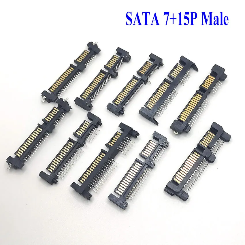 Imagem -03 - Sata Solid State Drive Masculino Conector Seat Mais 15p 22pin Interface Socket Ssd Sinking Plate tipo de Patch 100 Pcs