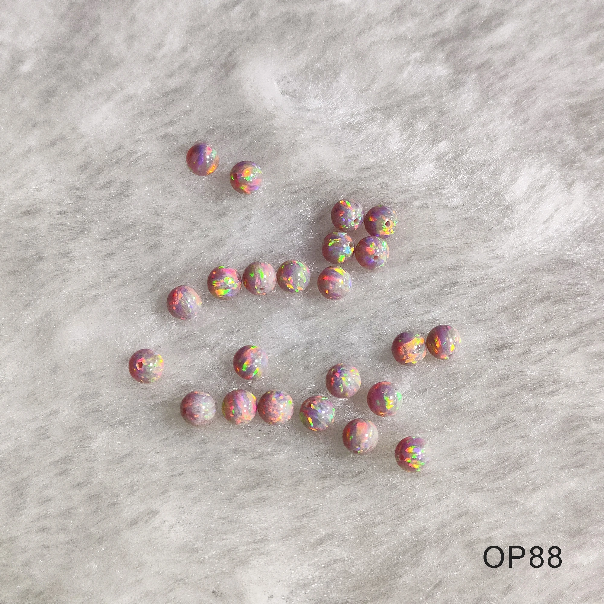 20/50pcs Grey Beads For Jewelry Making 2mm--8mm Resin Opal Flash Beads Full/half/no Hole