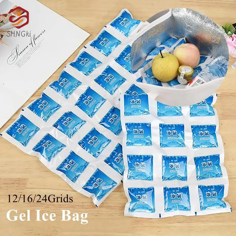 Bolsa de hielo de Gel reutilizable, paquete de hielo aislado con absorción de agua automática, compresa fría para el dolor, bolsa de refrigeración para mantener los alimentos frescos, nuevo