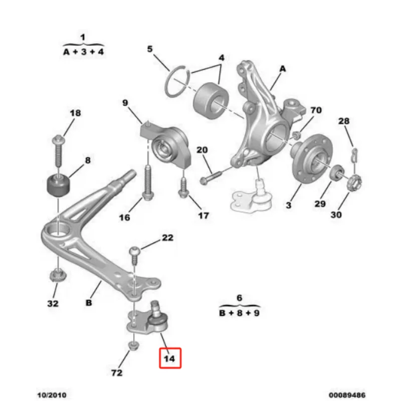 OE 364079 364083 364068  For Citroen C5 Peugeot 508 Suspension Ball Joint