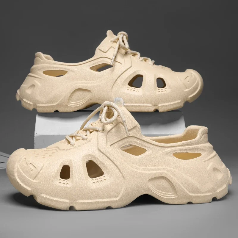 Spring Shoes for Men Sandals Male Sneakers Designer Man Footwear Athletic Mens Tennis Trends 2025 Comfort Normal Leather Slipper image 2