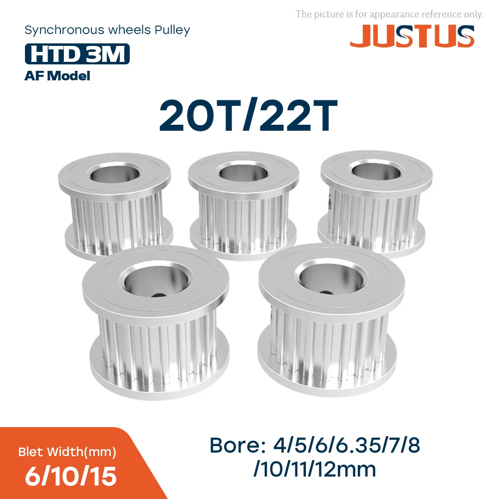 

3D Printer Parts 3M Timing Pulley 20/22 Tooth Teeth Bore 4/5/6/6.35/7/8/10/11/12mm Synchronous Wheels Width 6/10/15/20mm Belt