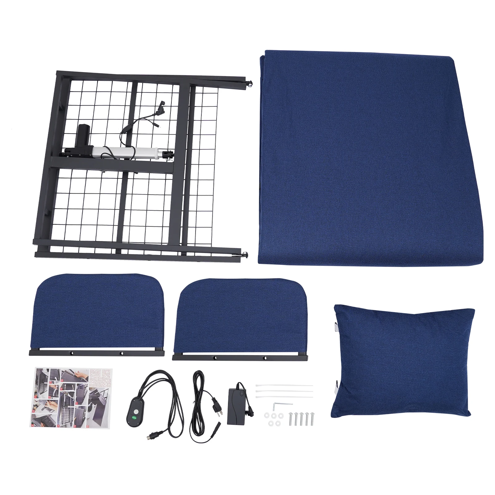 Sandaran Elektrik Biru 600W dengan Sandaran Tangan, Sandaran Elektrik untuk Lansia, Pasien, Ibu Hamil