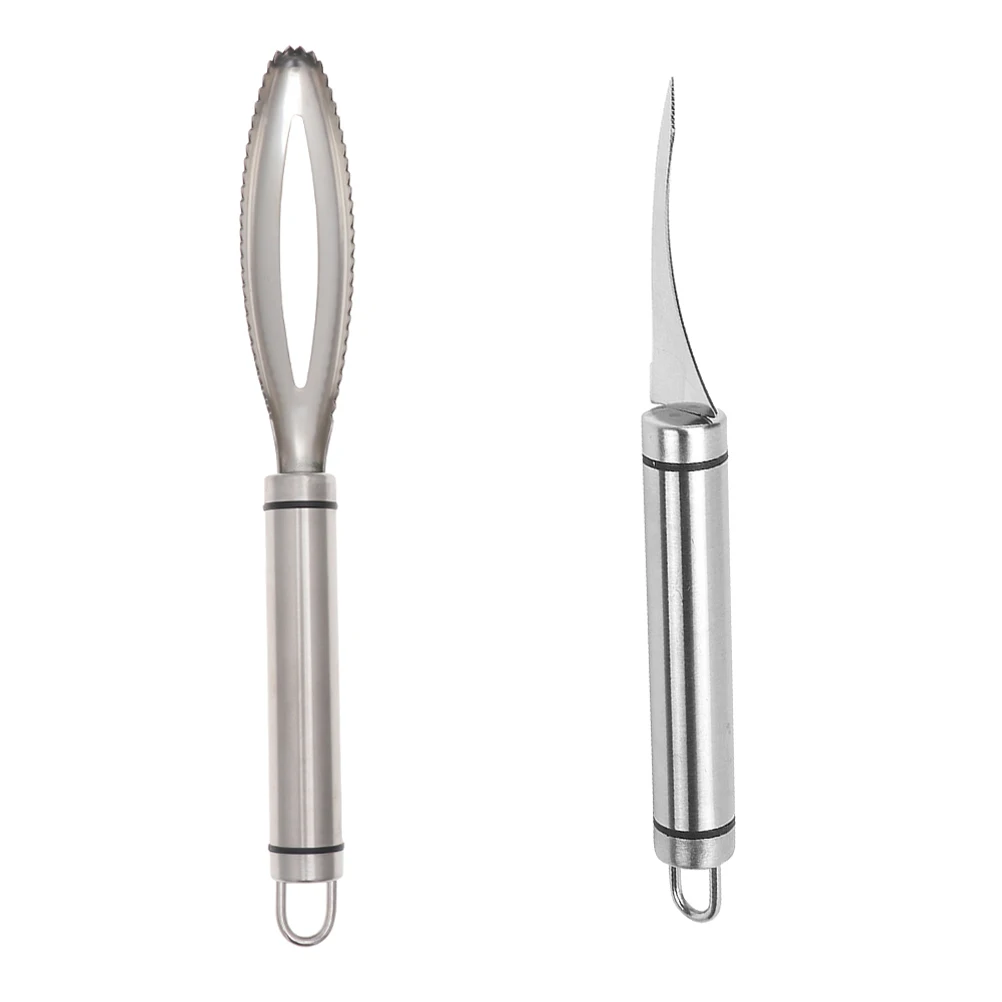 

Stainless Steel Shrimp Opener Scraper Safe Lightweight Portable Storage Hook Kitchen Bar Tool Shrimp Line