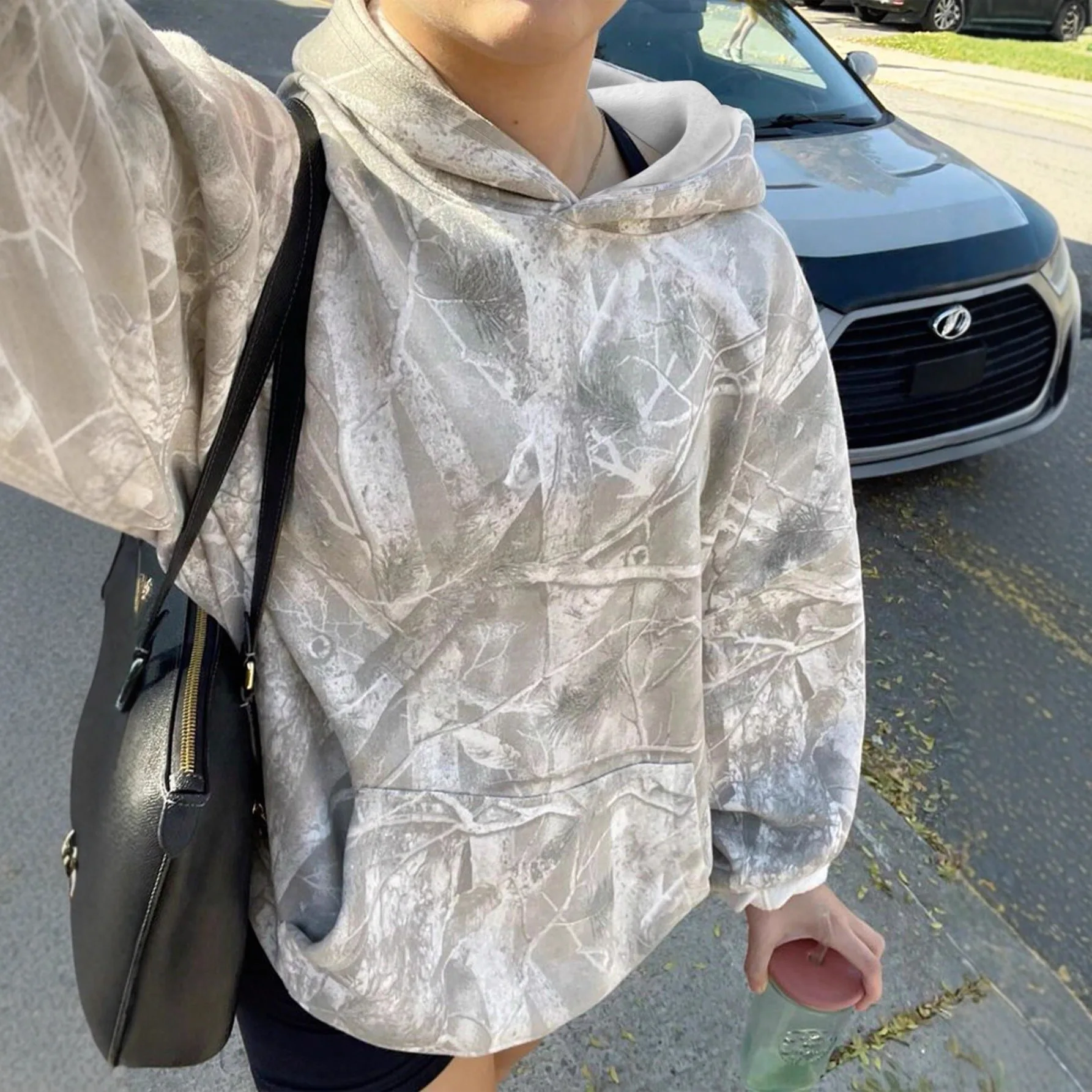 

2025 Camouflage Printing Autumn and Winter Fleece Thickened Hooded Sweater European and American Women's Clothing