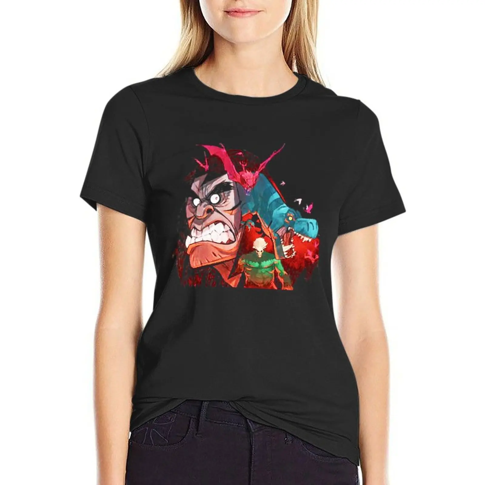 Genndy Tartakovsky Primal Spear Fang T-Shirt Aesthetic clothing funny Blouse sublime rock and roll t shirts for Women