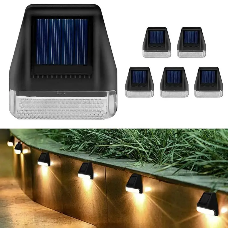 Solar Wall Lights Outdoor IPX3 Rainproof Garden Decoration Stairs Step Lights Fence LED Wall Lights For Home Outdoor Lighting