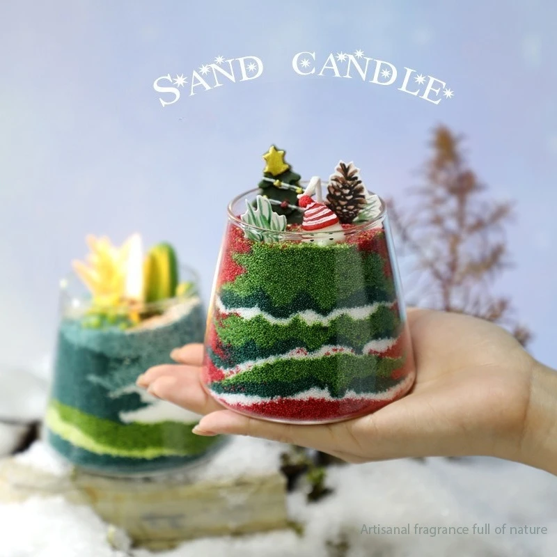 Luxury DIY Sand Art Scented Candle Gift Set Premium Sand Wax Jar Candle with Fragrance Oil Handmade Decor for Christmas Birthday