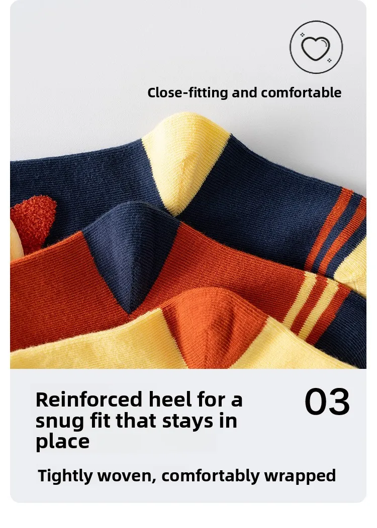 Neue dreifarbige Cartoon-Seestern-Muster Frühling-Herbst-Vier Jahreszeiten bequeme weiche Kinder-Baumwollsocken der Klasse A, 3er-Pack