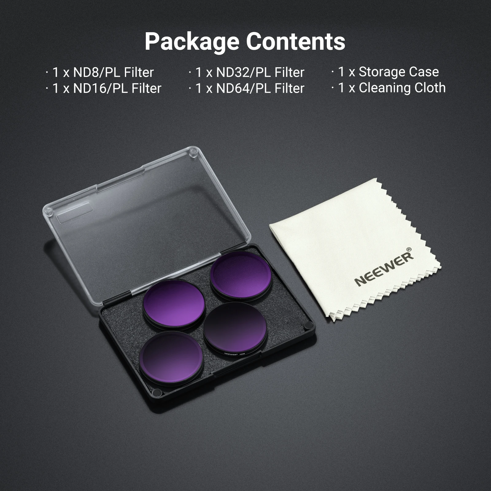 NEEWER ND/PL Filterset für DJI Osmo Action 6, ND8/PL+ND16/PL+ND32/PL+ND64/PL Polarisierende Neutraldichte-CPL-Objektivfilter – Detail 8