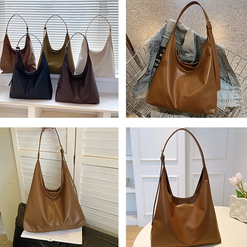 Retro-Damen-Einkaufstasche, Vintage-Unterarm-Handtasche mit Schultergurt-Design für Dating, Partys, Shopping, Reisen, mehrere Farben – Detail 2