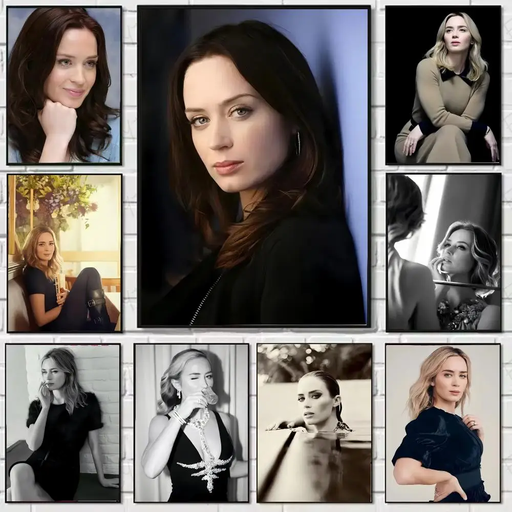 E-Emily Blunt Poster Poster Stickers, suitable for game rooms, bedrooms, corridors, home wall art decor, gifts
